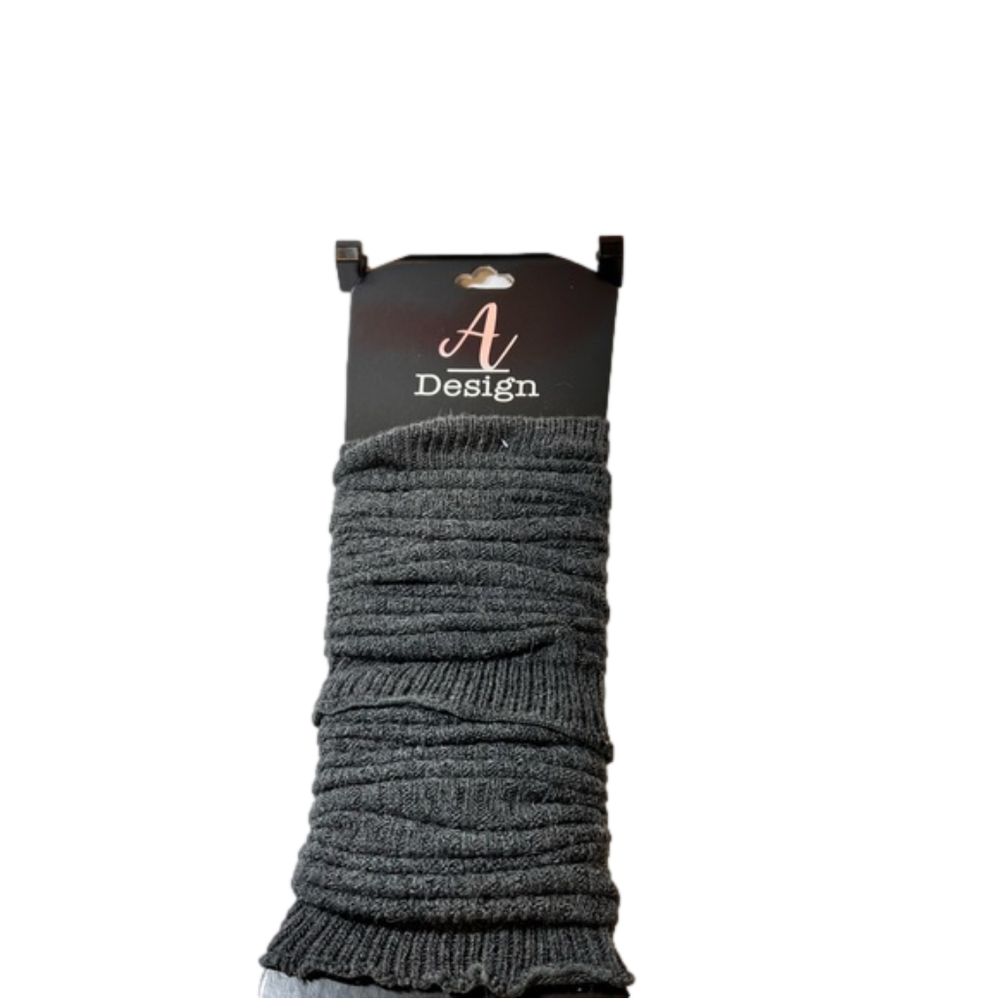 Gray Color Tone A Design Leg Warmers
